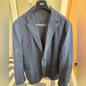 Hugo Boss Navy Textured Blazer